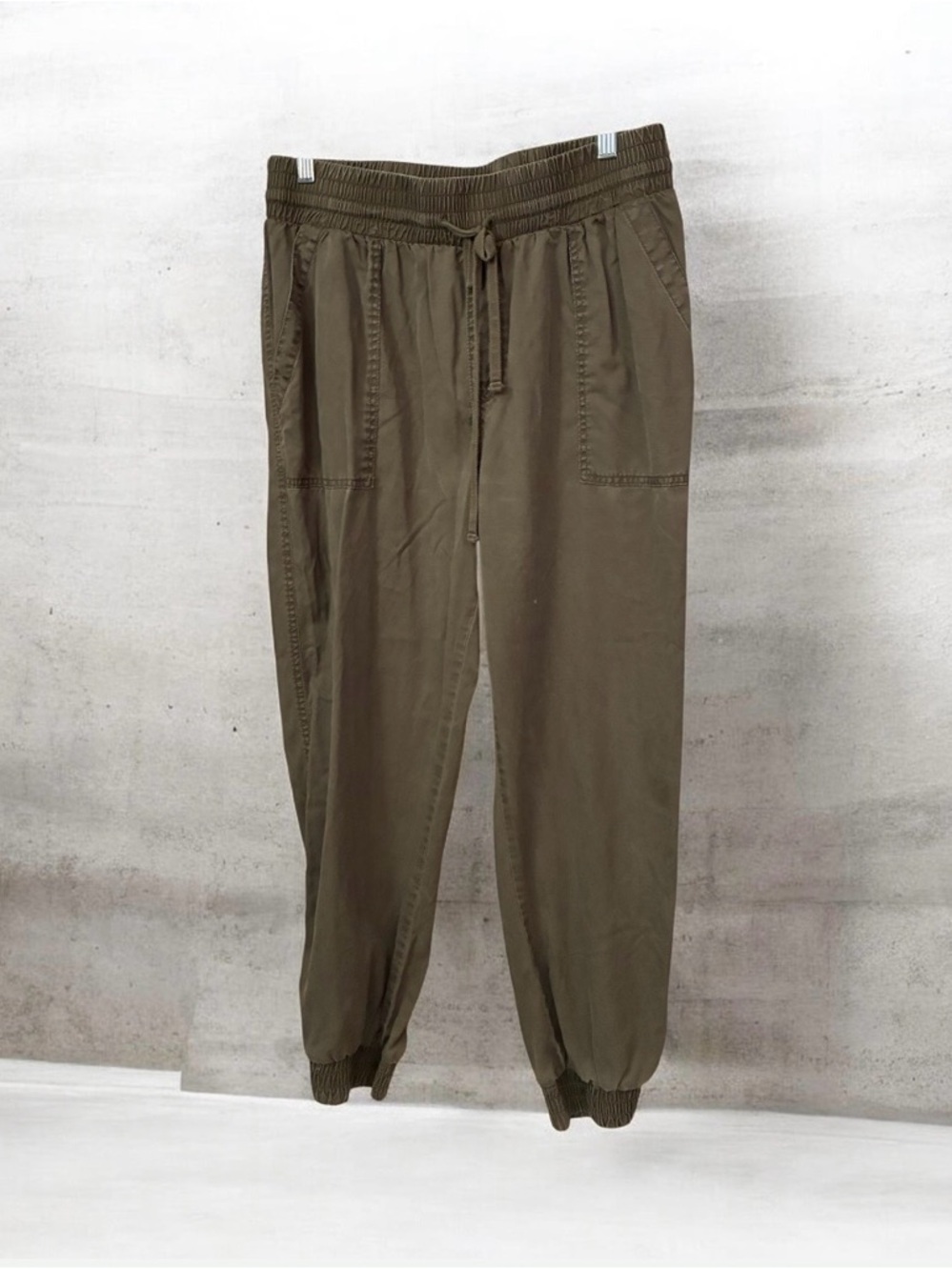 Women Olive Drawstring Jogger Pants